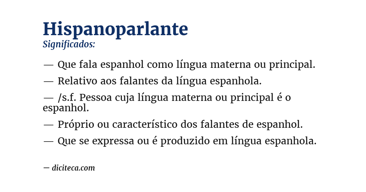 Significado de hispanoparlante