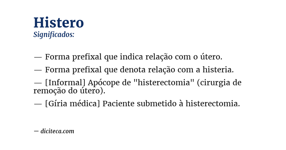 Significado de histero