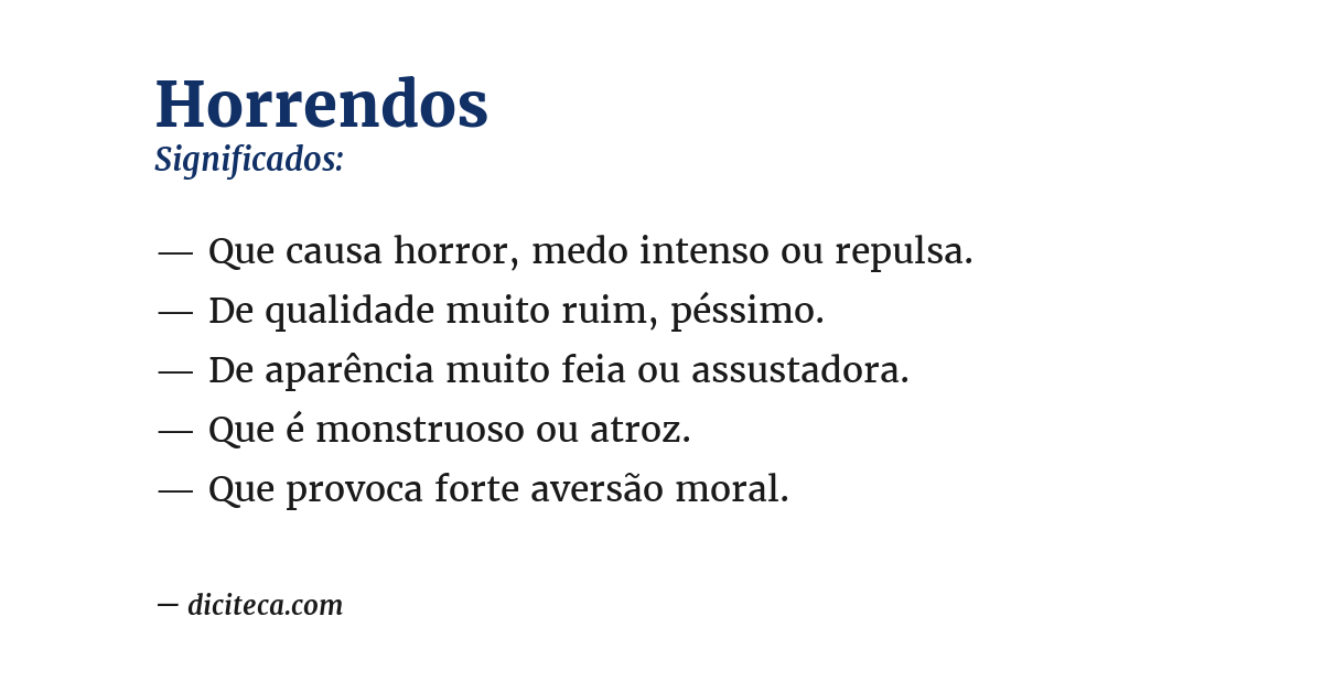 Significado de horrendos