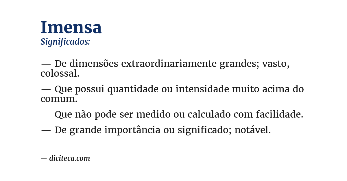 Significado de imensa