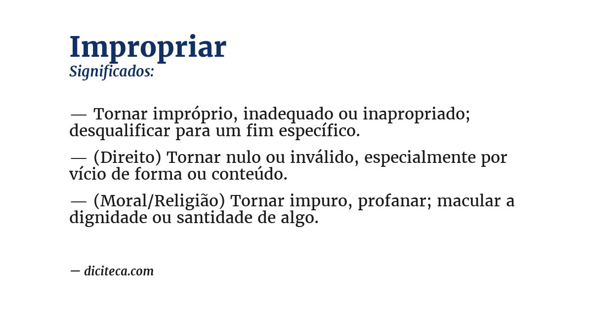 Significado de impropriar
