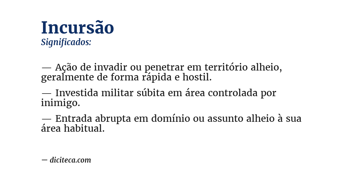 Significado de incursão