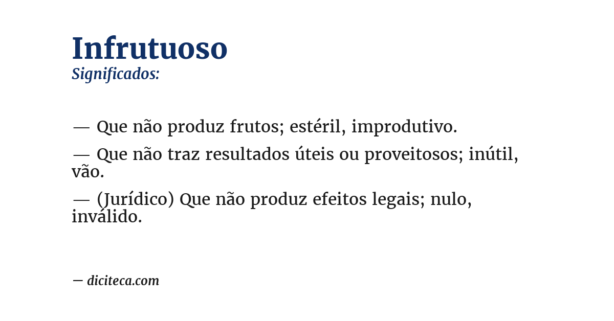 Significado de infrutuoso