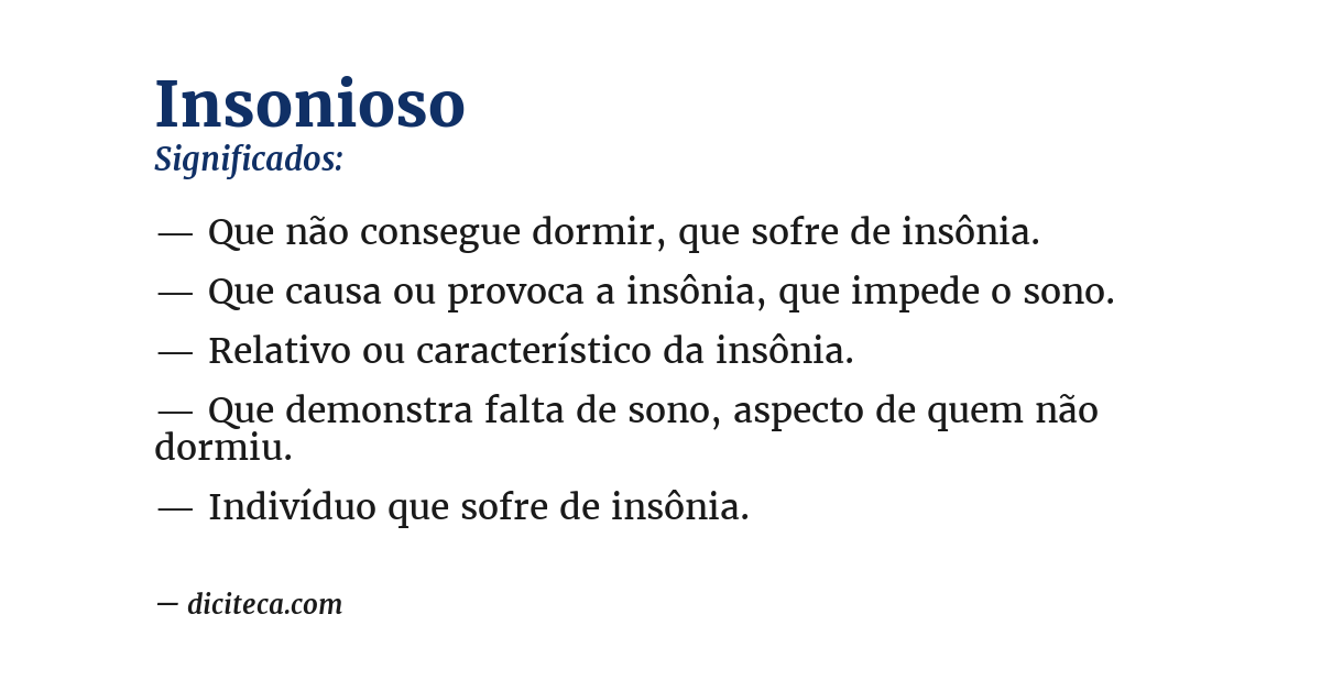 Significado de insonioso