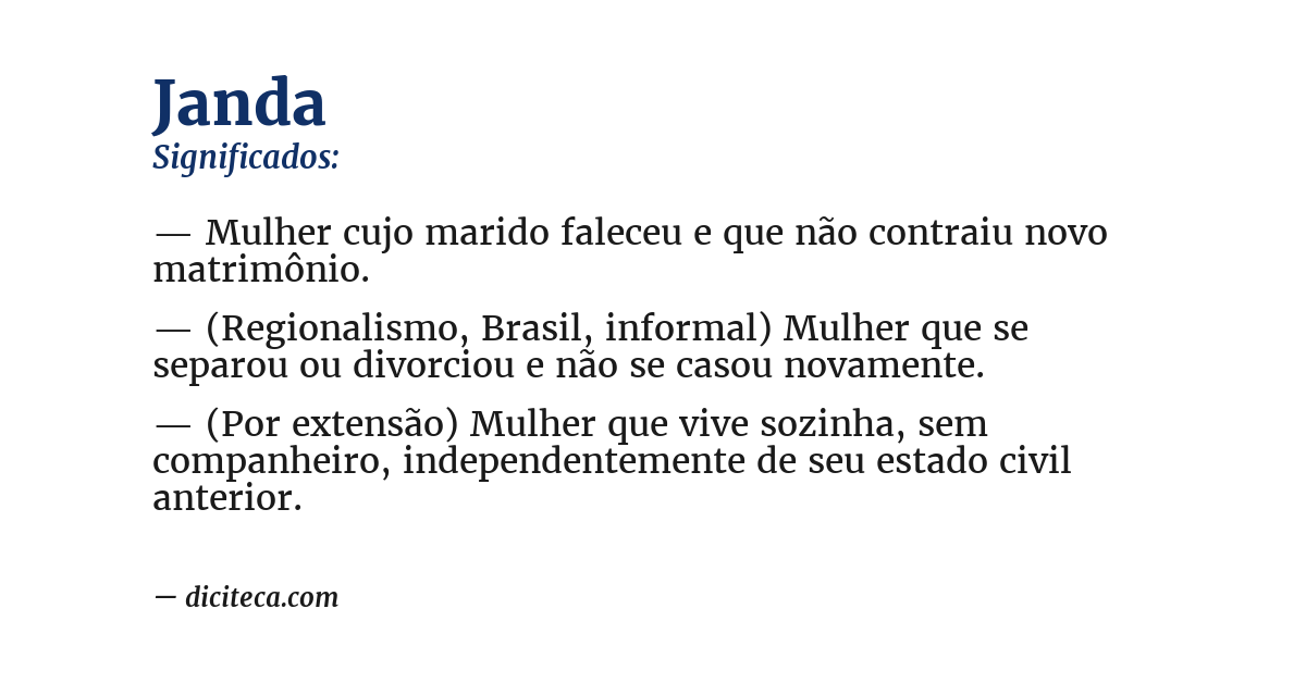 Significado de janda