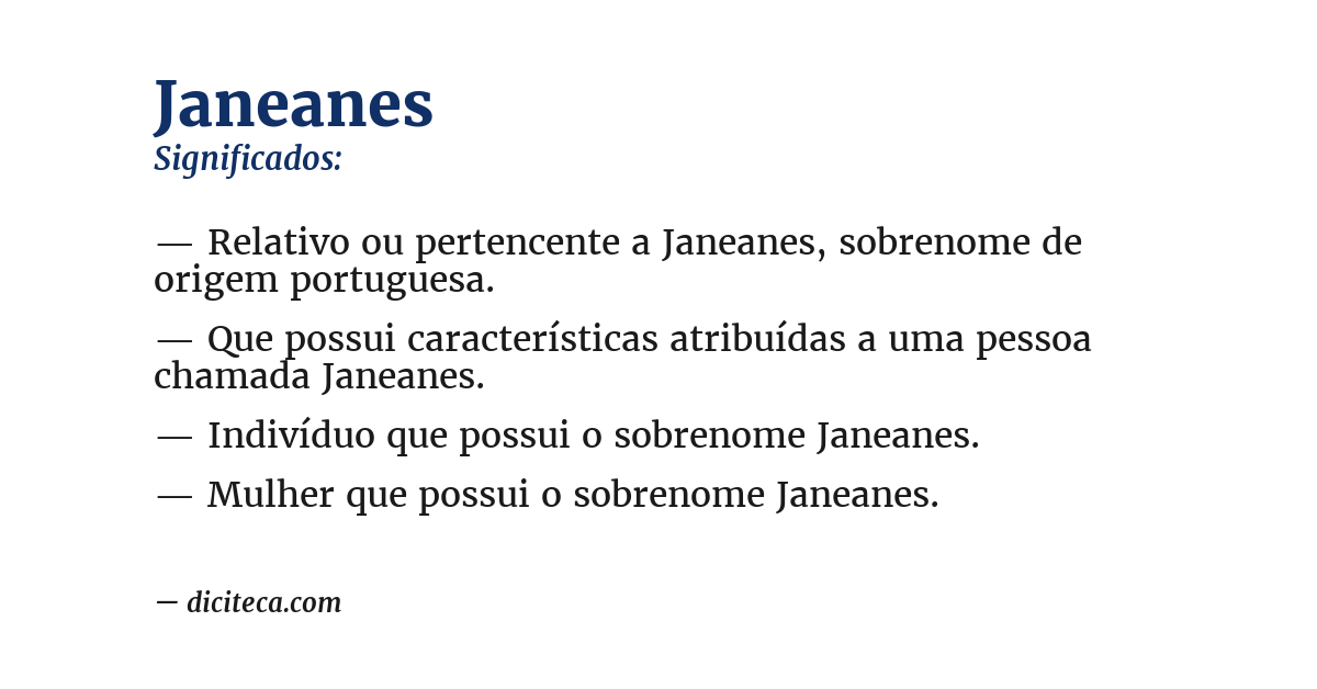 Significado de janeanes