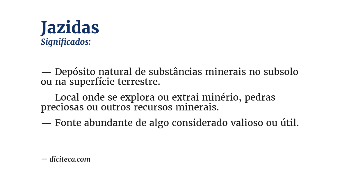 Significado de jazidas