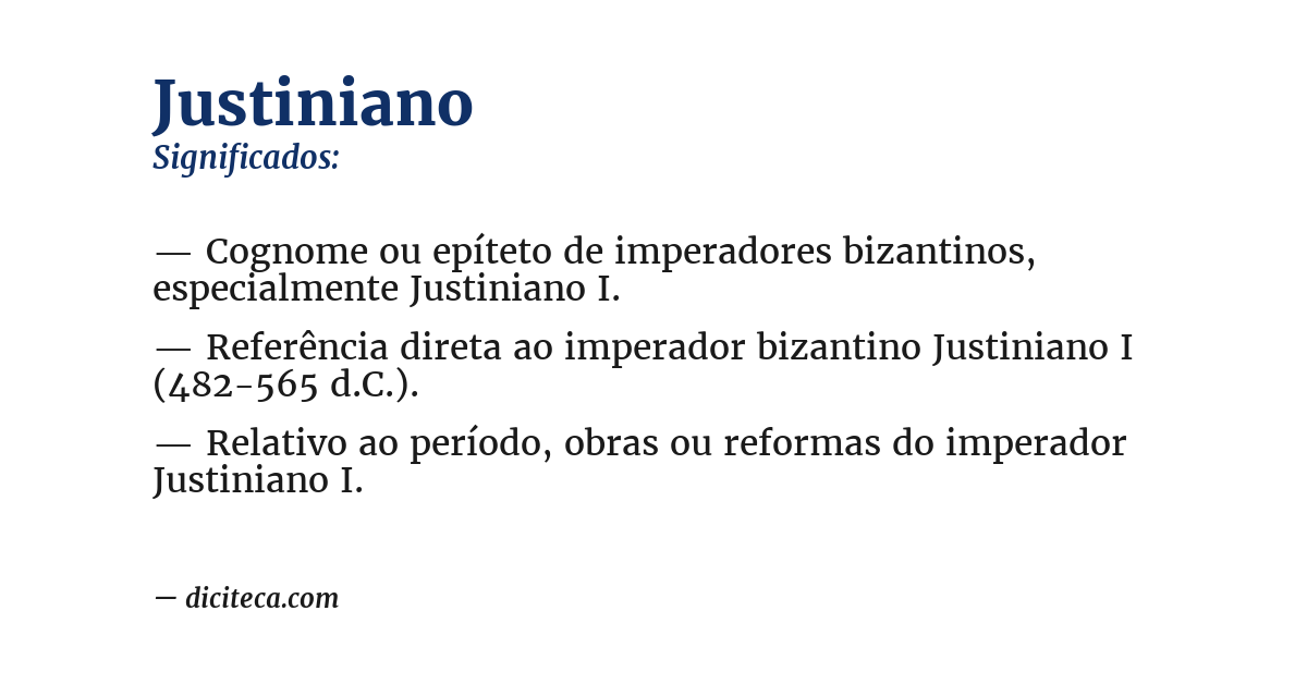 Significado de justiniano