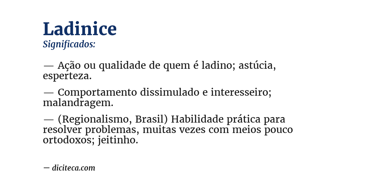 Significado de ladinice