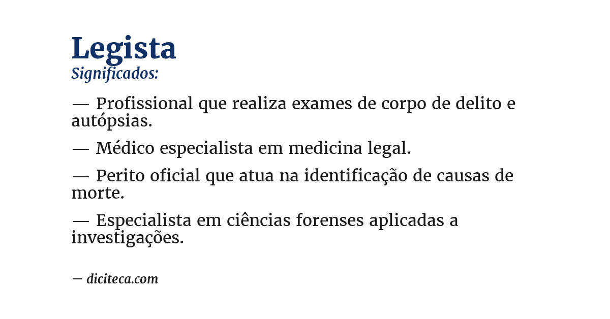 Significado de legista