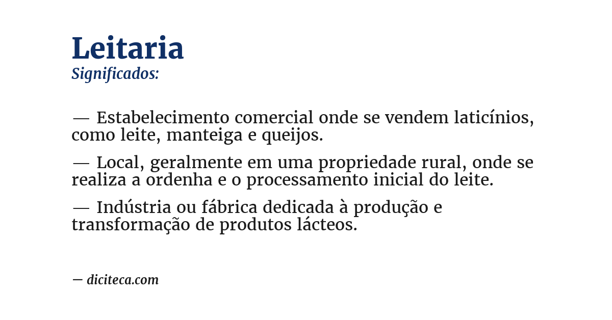 Significado de leitaria