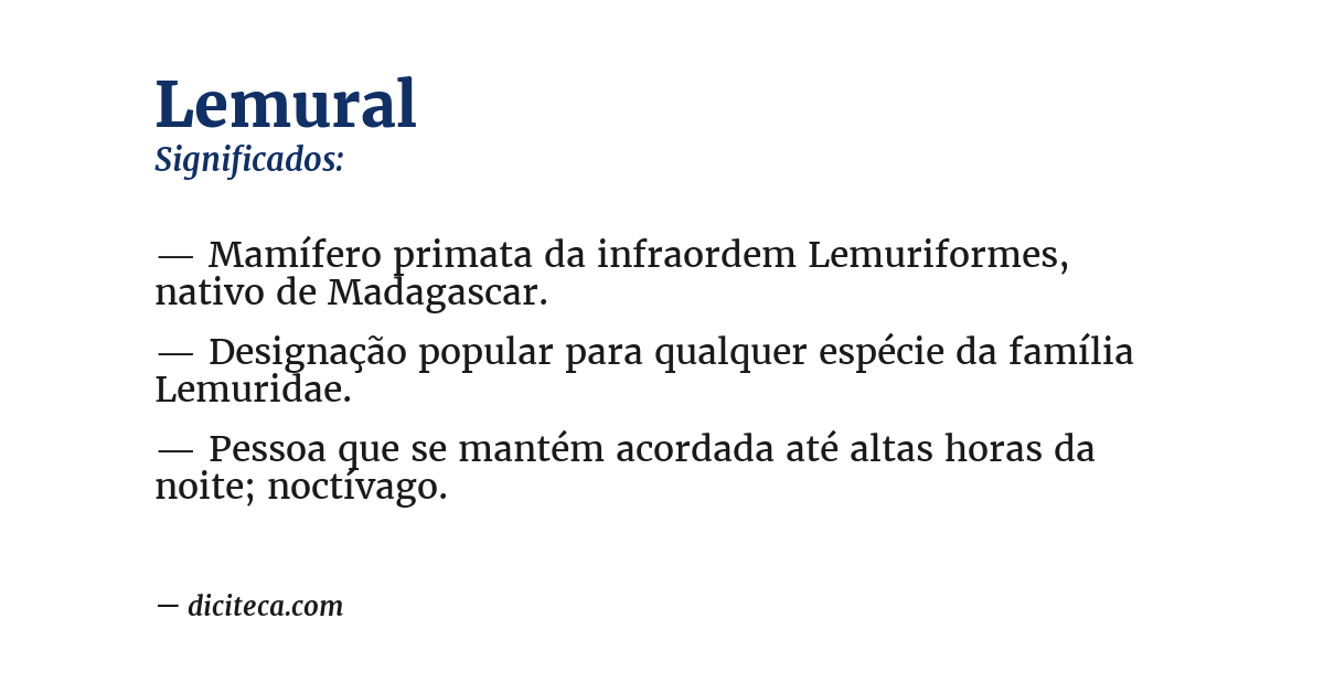 Significado de lemural