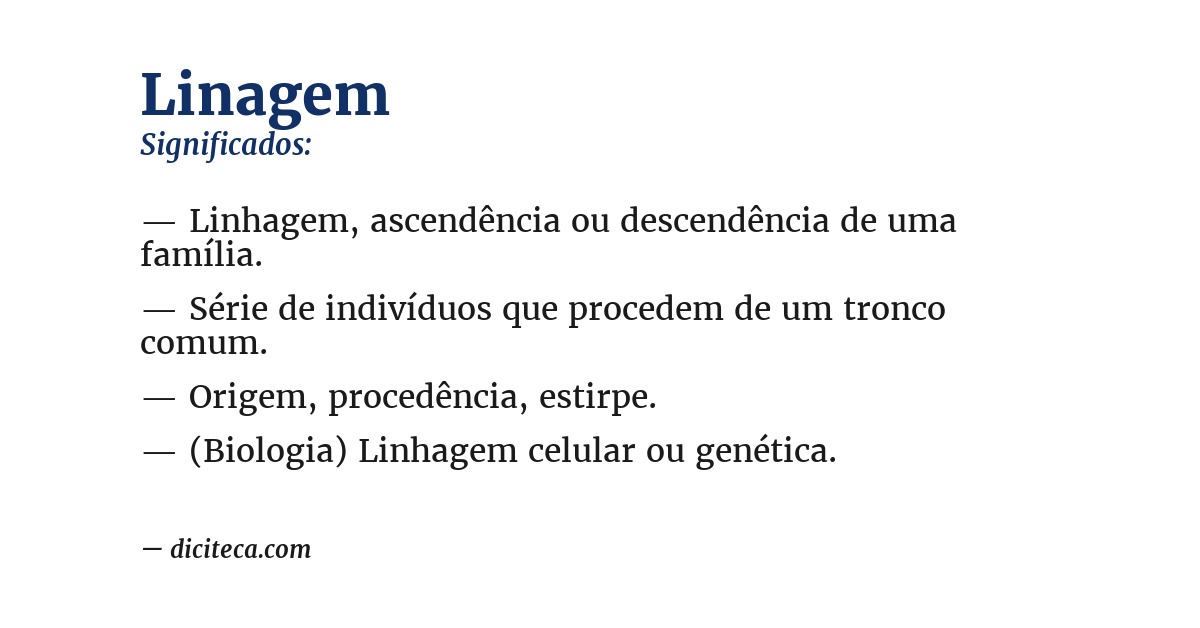 Significado de linagem