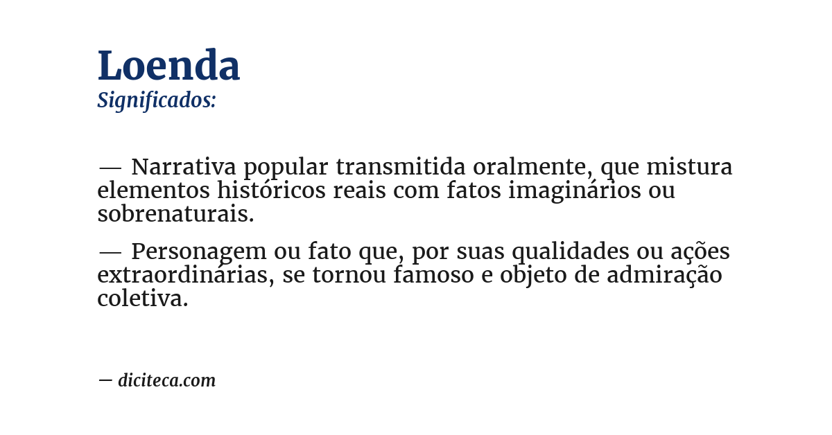 Significado de loenda