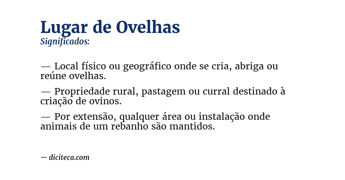 Significado de lugar de ovelhas