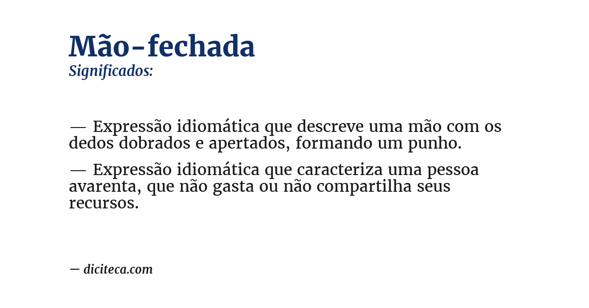 Significado de mão-fechada