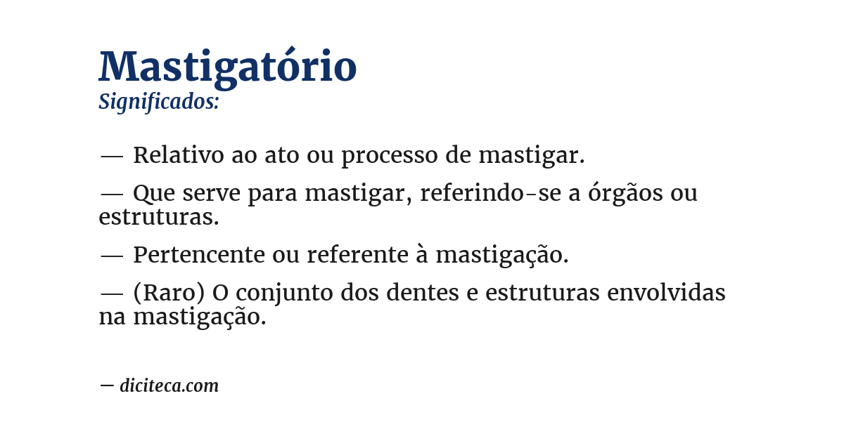 Significado de mastigatório