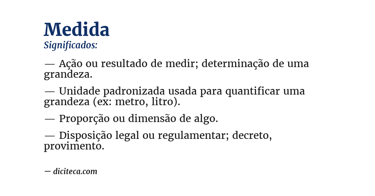 Significado de medida
