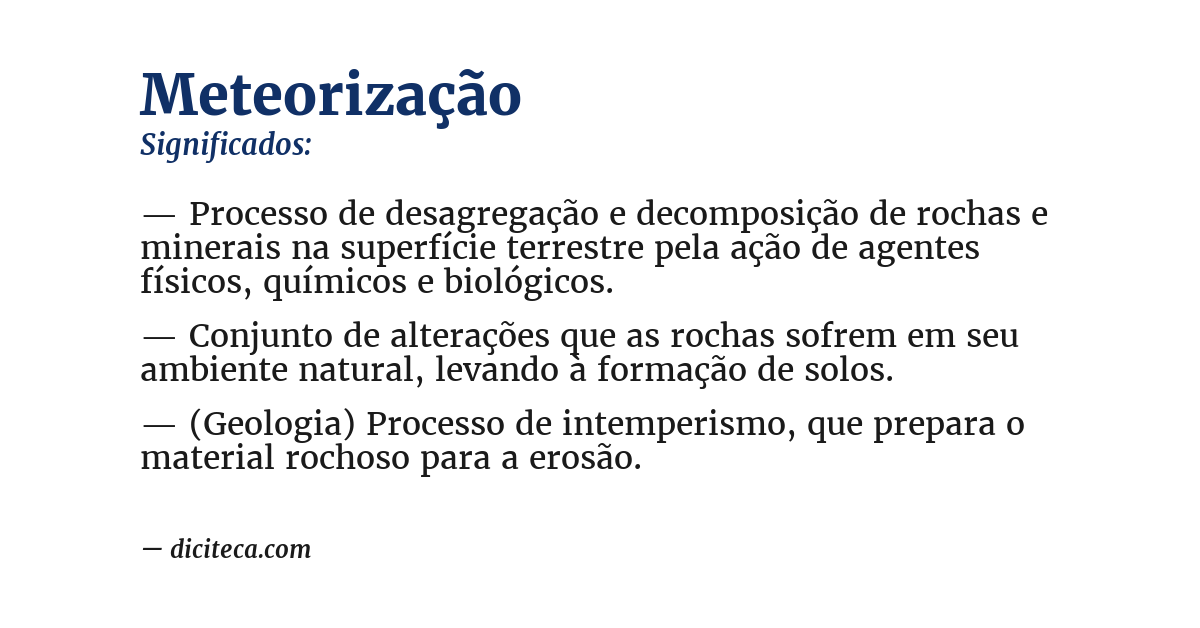 Significado de meteorização