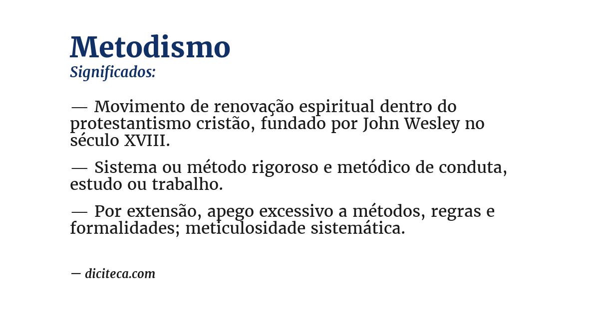 Significado de metodismo