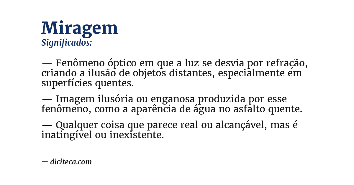 Significado de miragem