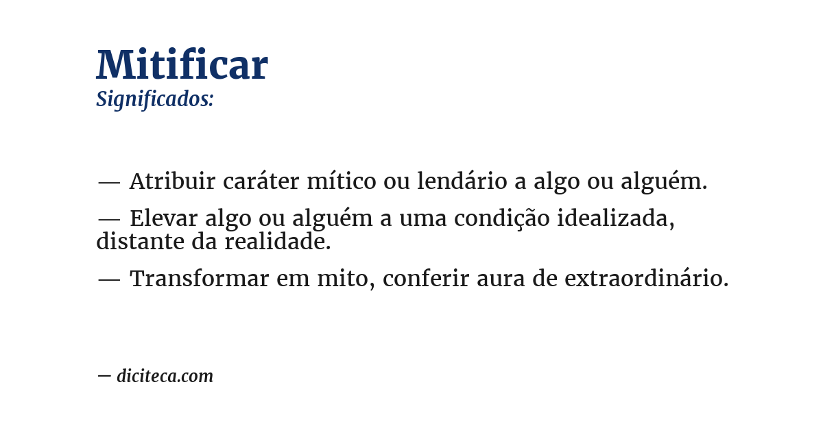Significado de mitificar