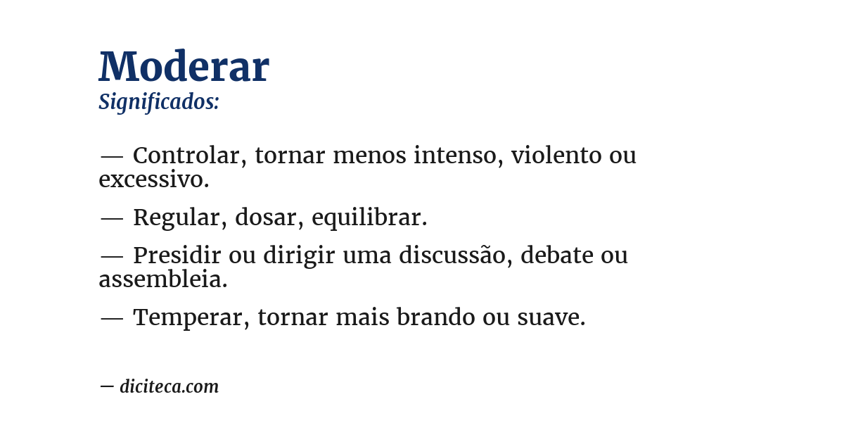Significado de moderar
