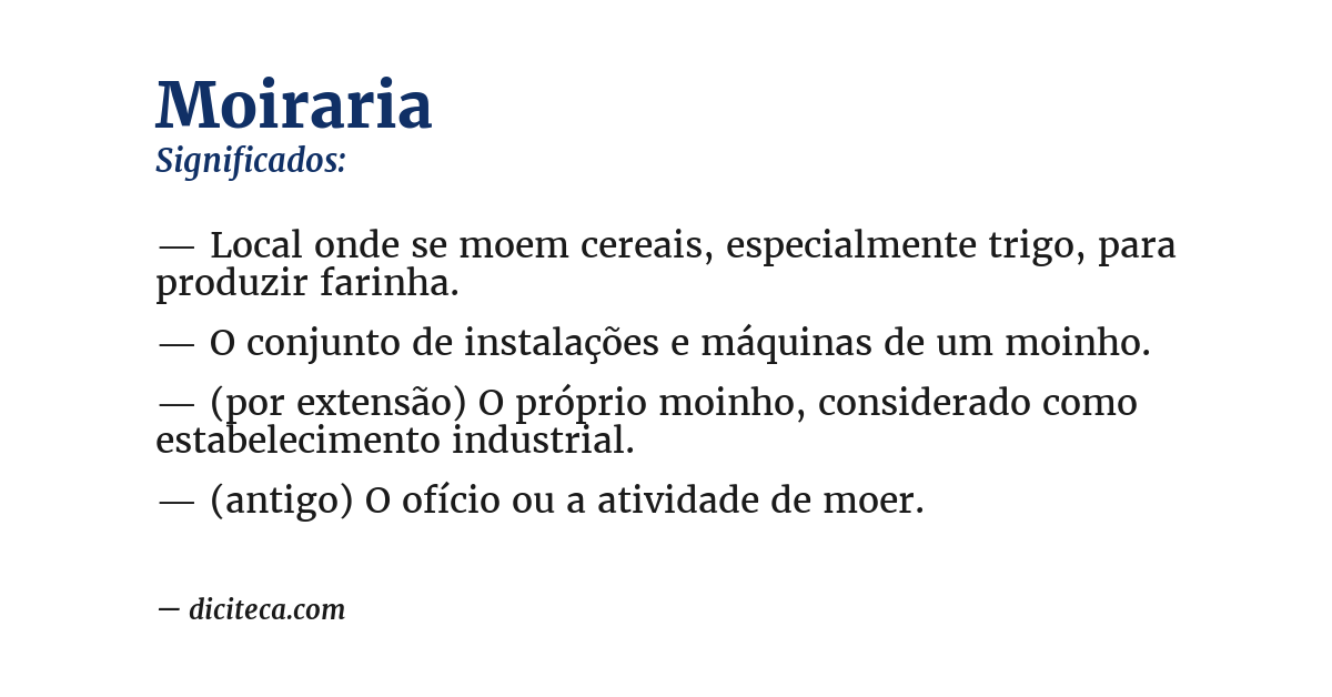 Significado de moiraria