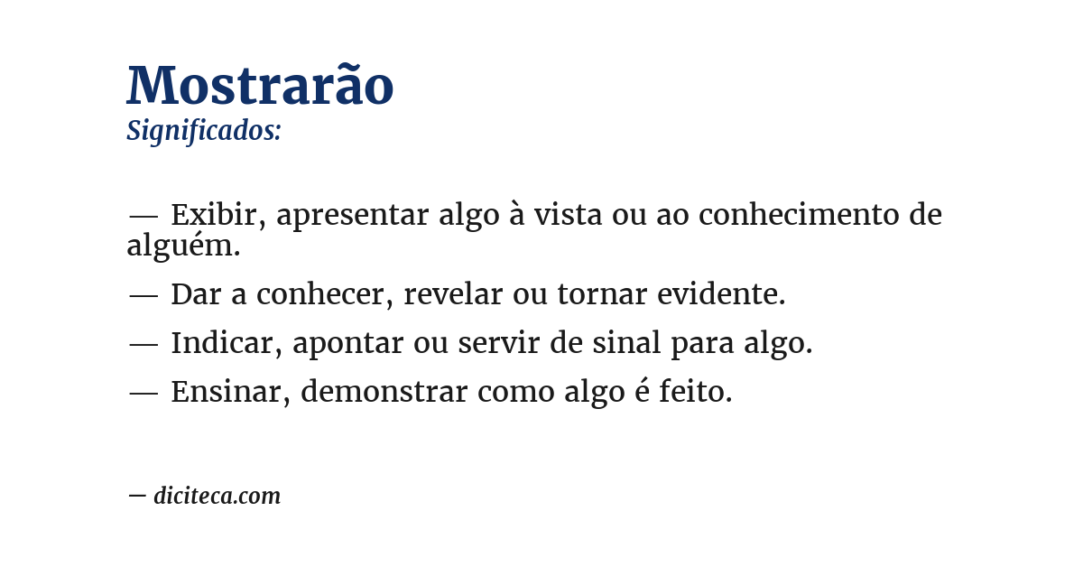 Significado de mostrarão