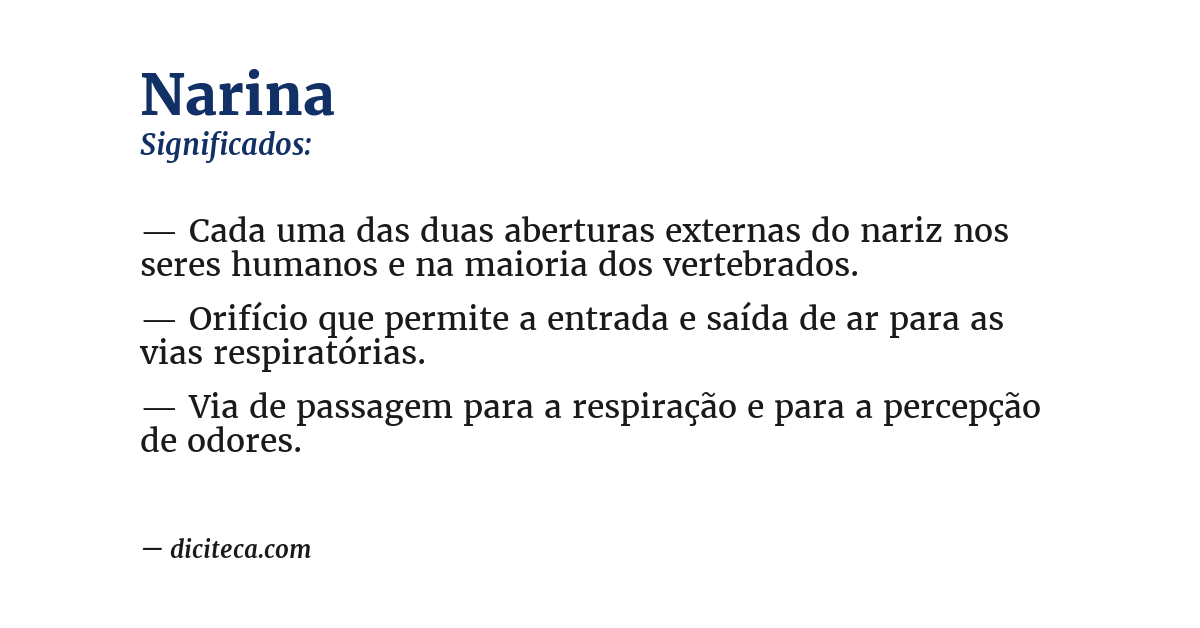 Significado de narina