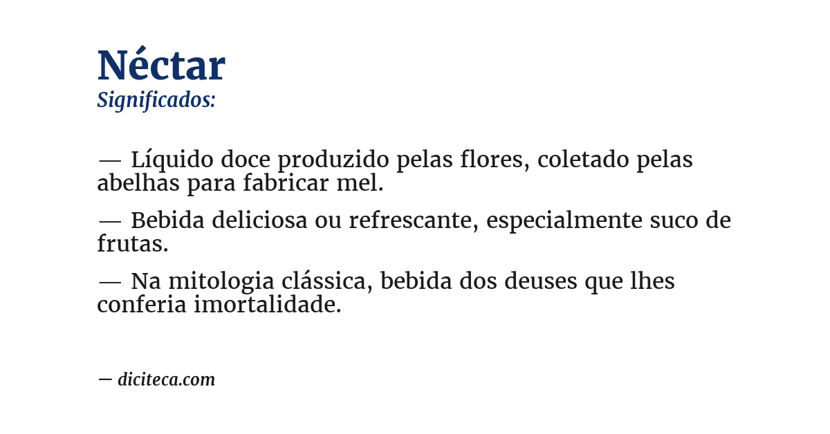 Significado de néctar