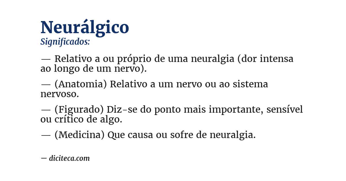 Significado de neurálgico