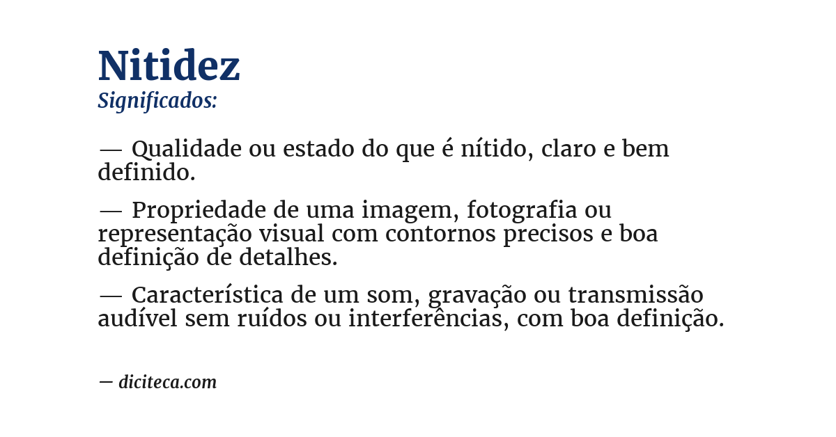 Significado de nitidez