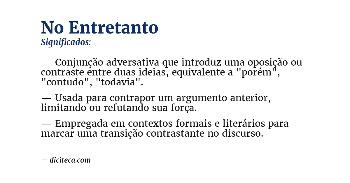 Significado de no entretanto