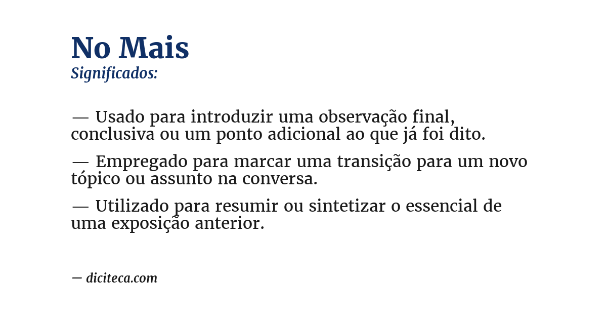 Significado de no mais