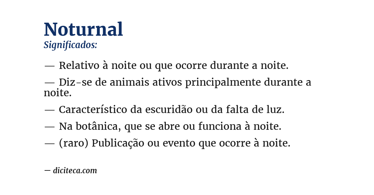 Significado de noturnal