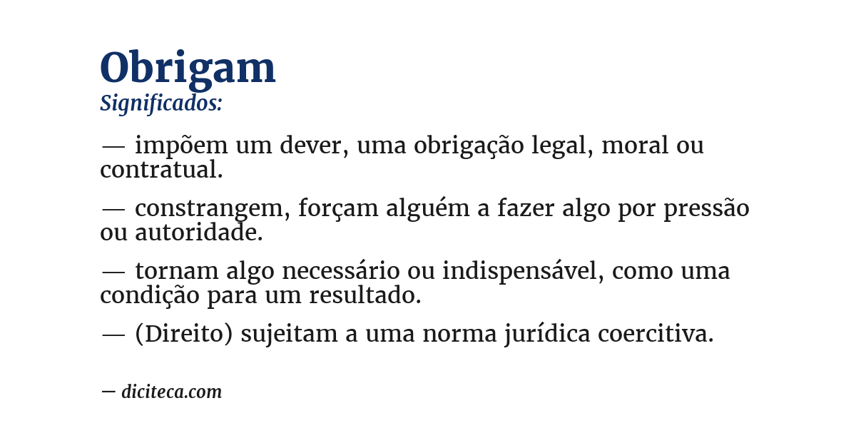 Significado de obrigam