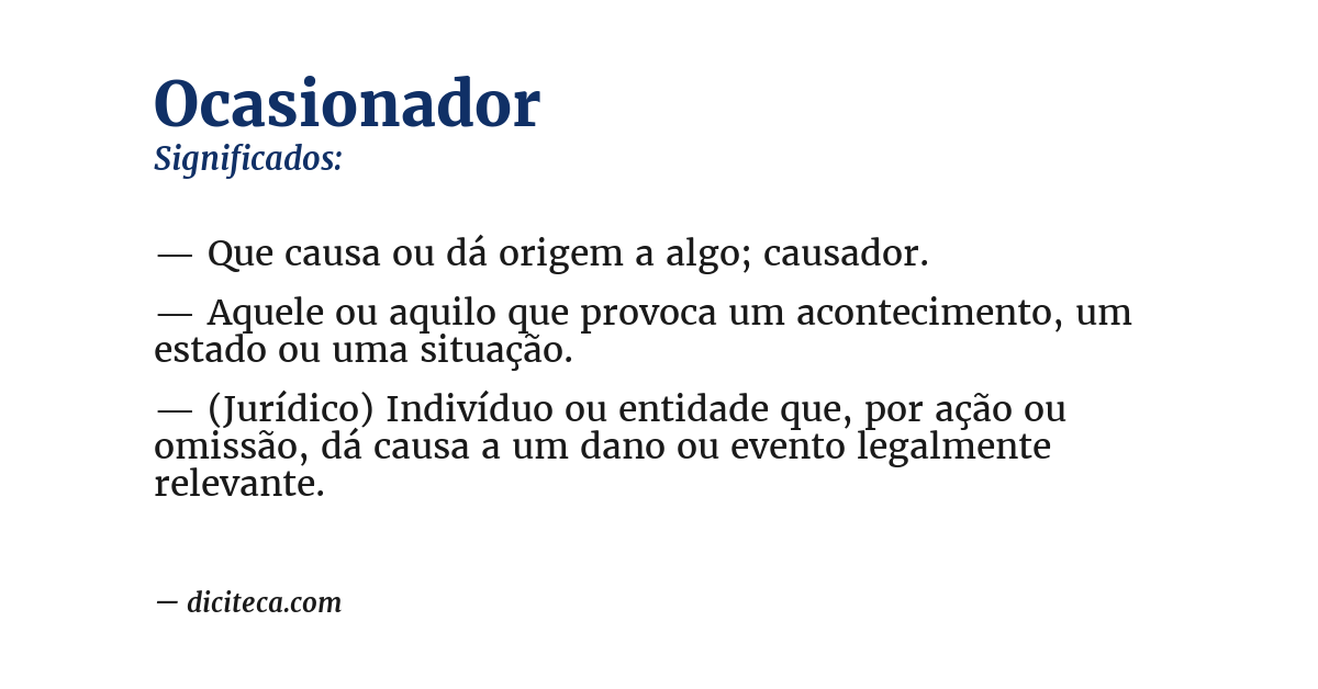 Significado de ocasionador