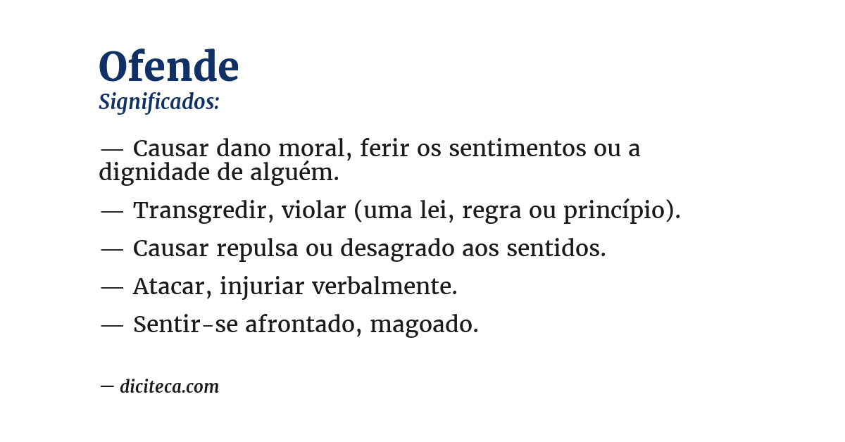 Significado de ofende