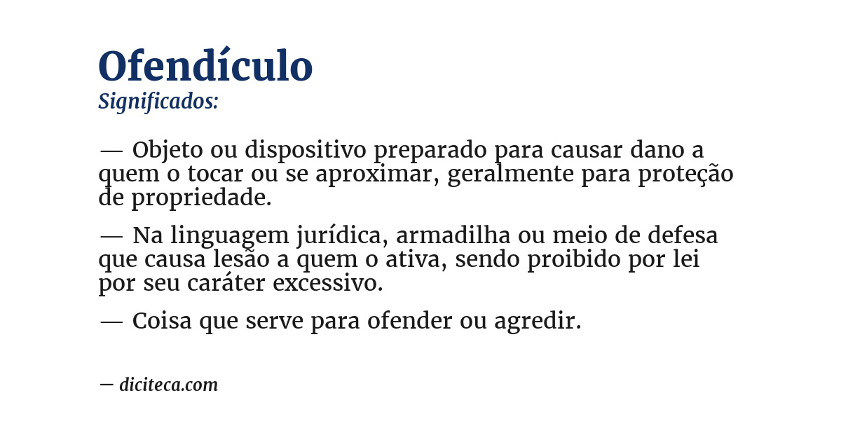 Significado de ofendículo