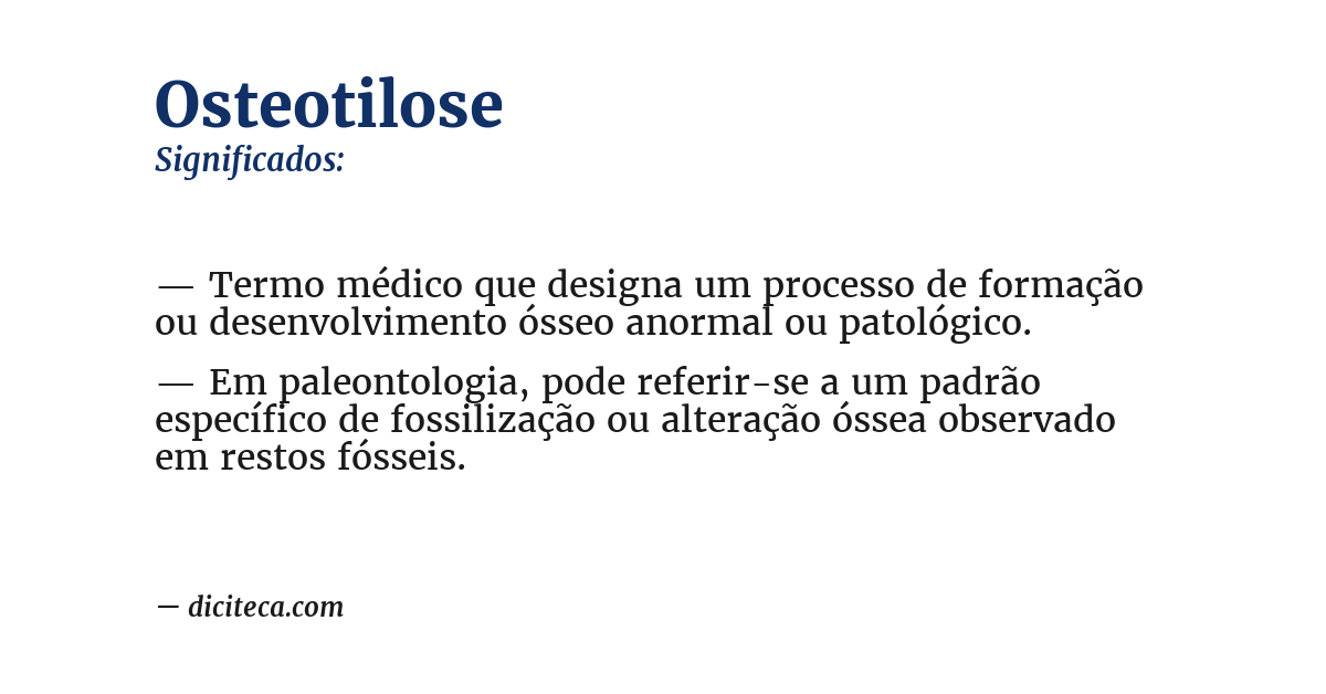 Significado de osteotilose