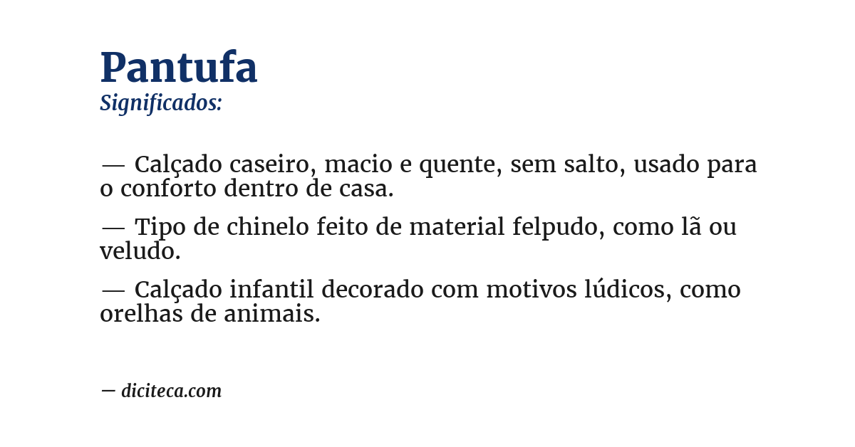 Significado de pantufa