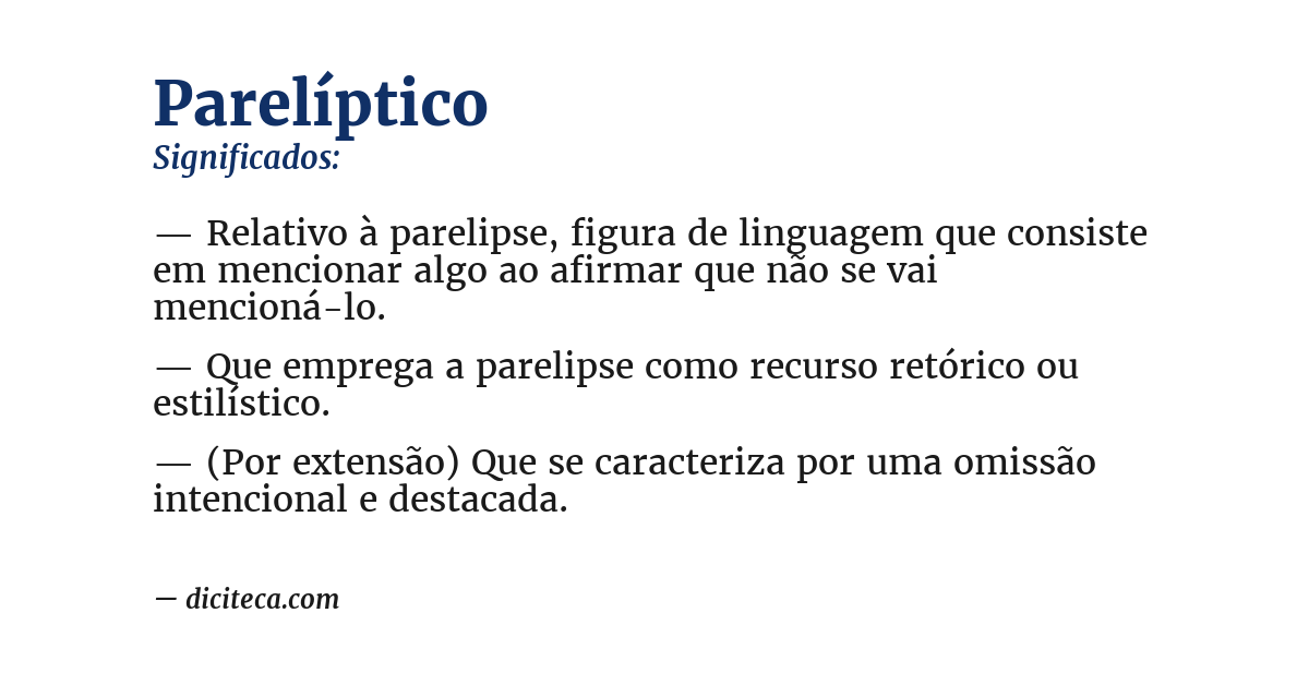 Significado de parelíptico