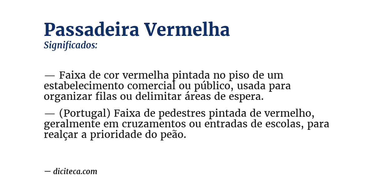 Significado de passadeira vermelha