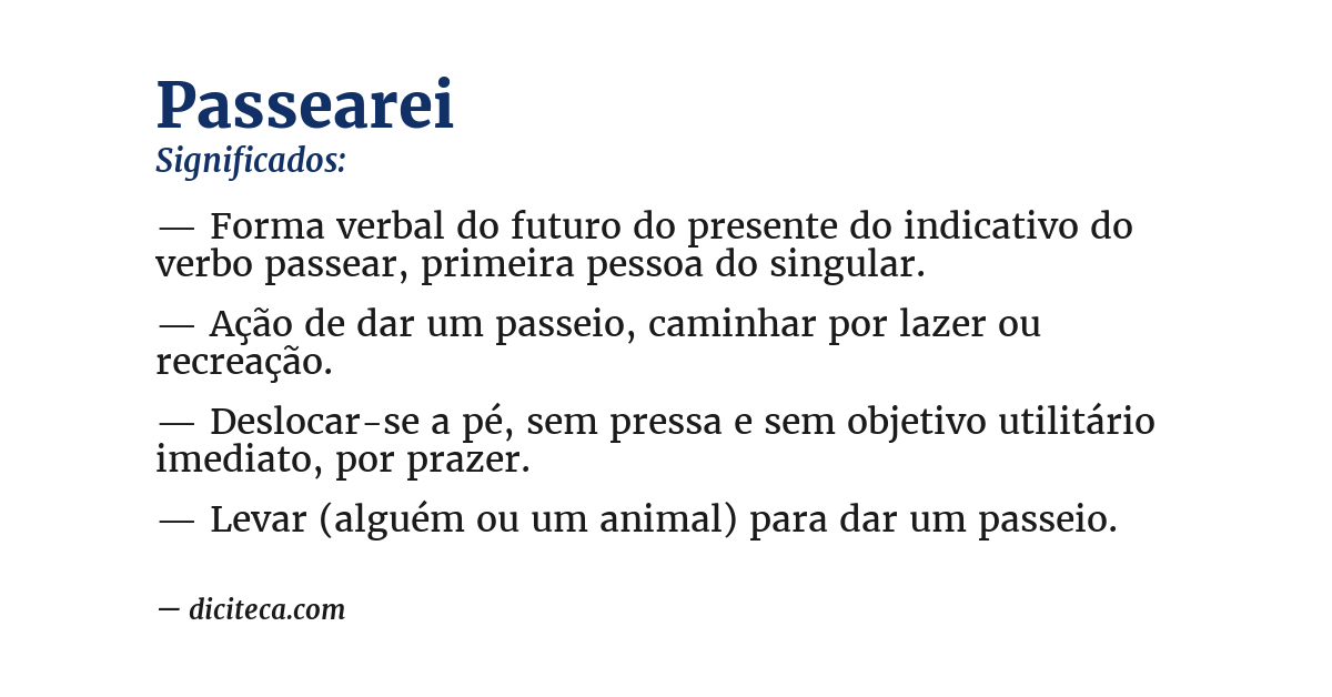 Significado de passearei