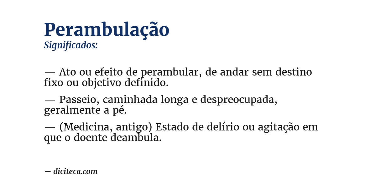 Significado de perambulação