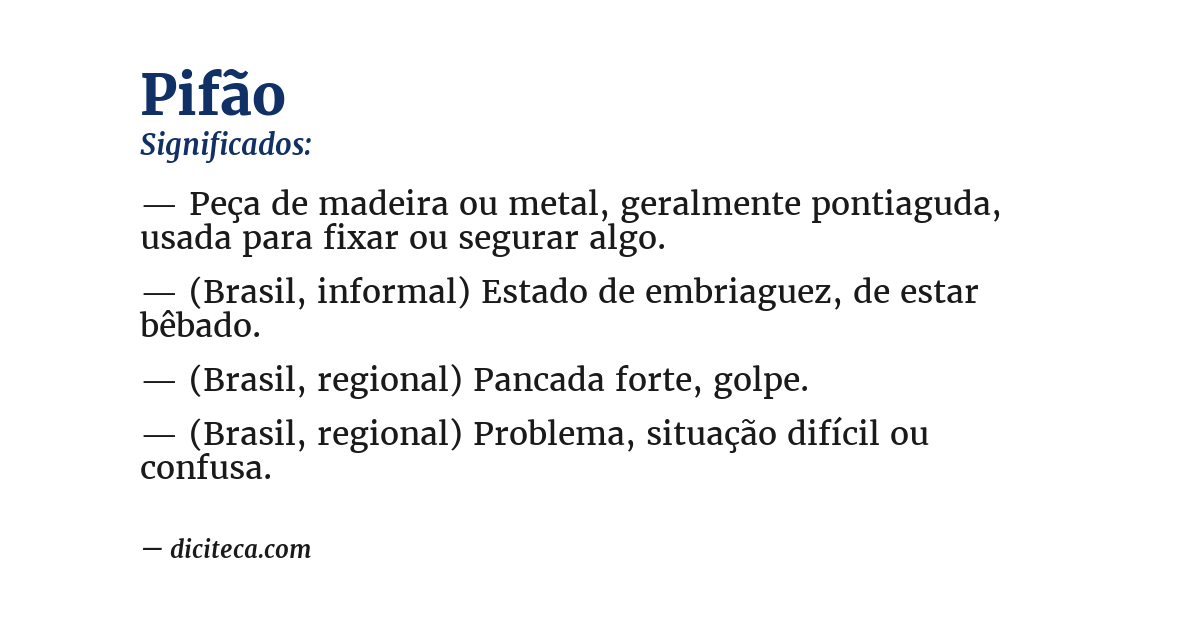 Significado de pifão