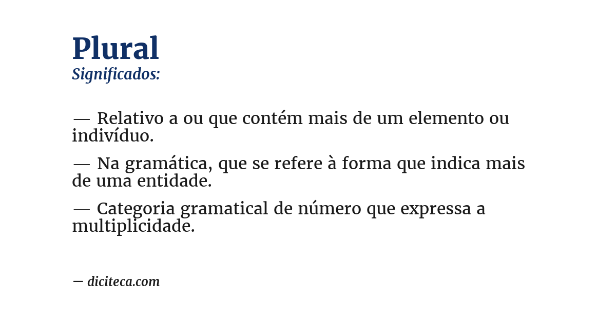 Significado de plural