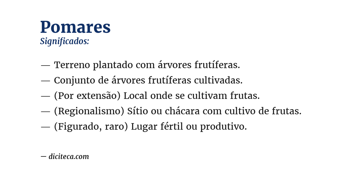 Significado de pomares