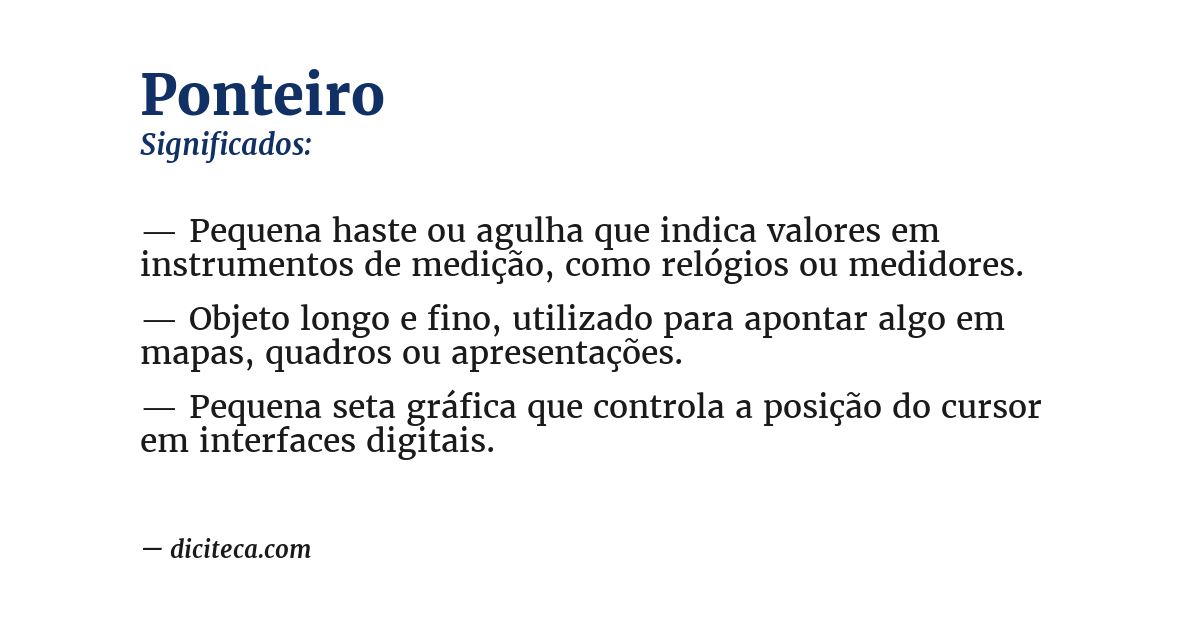 Significado de ponteiro